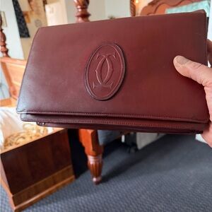 Men's Burgundy Leather Clutch